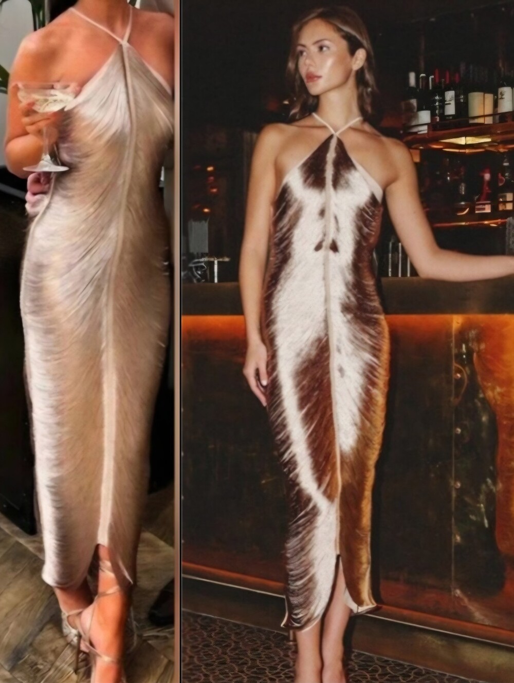 Rare London Fringe Halterneck Midi Dress